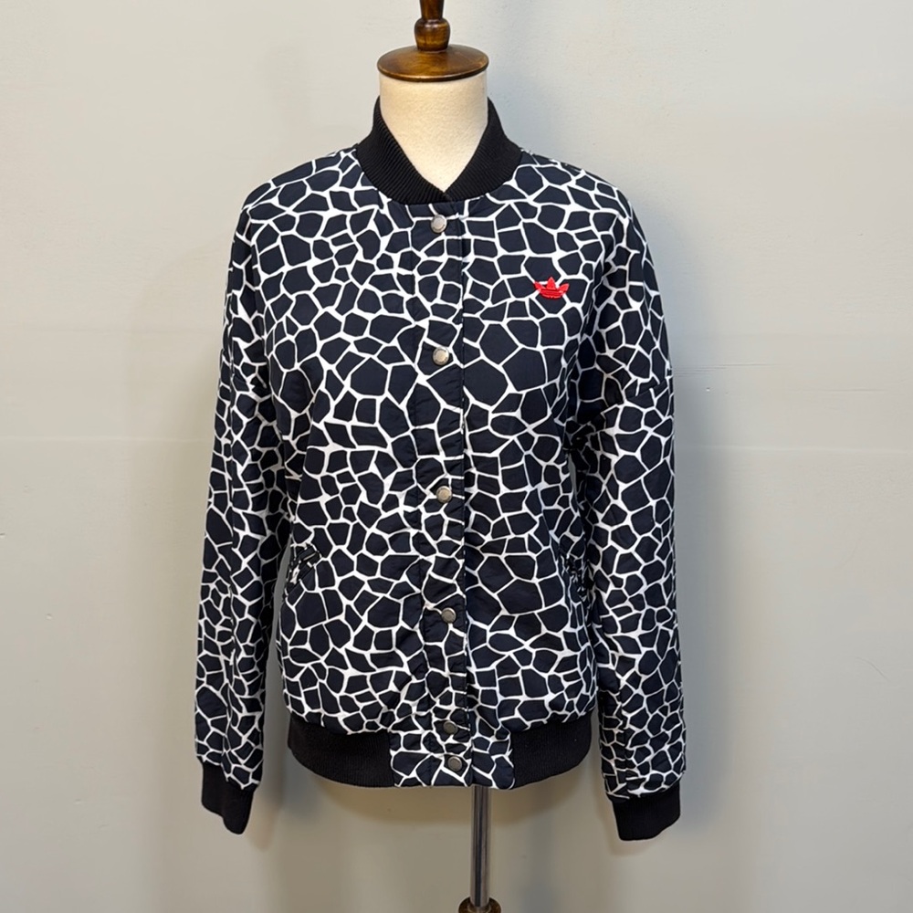 Adidas giraffe print jacket sz S